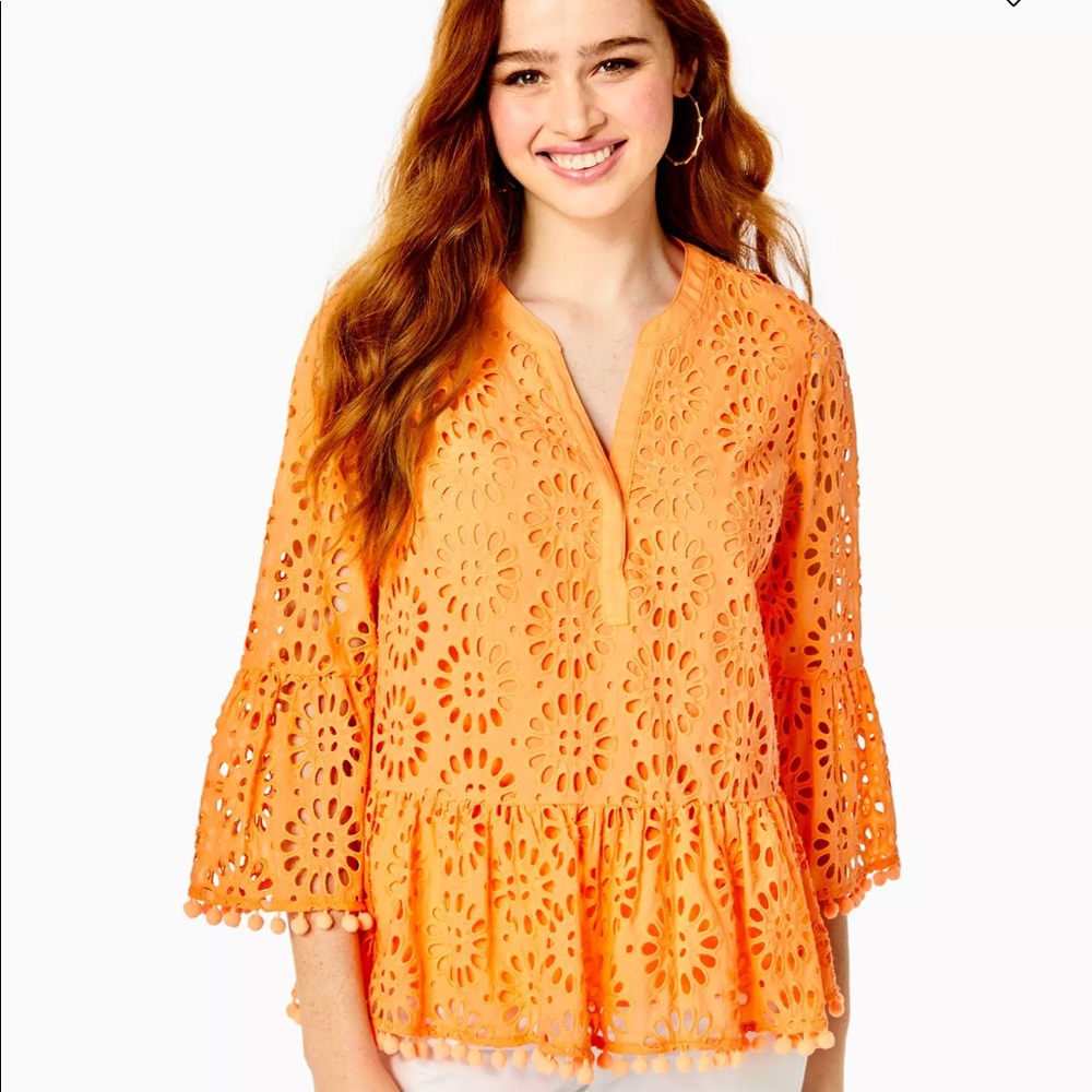 NWT Lilly Pulitzer orange eyelet top